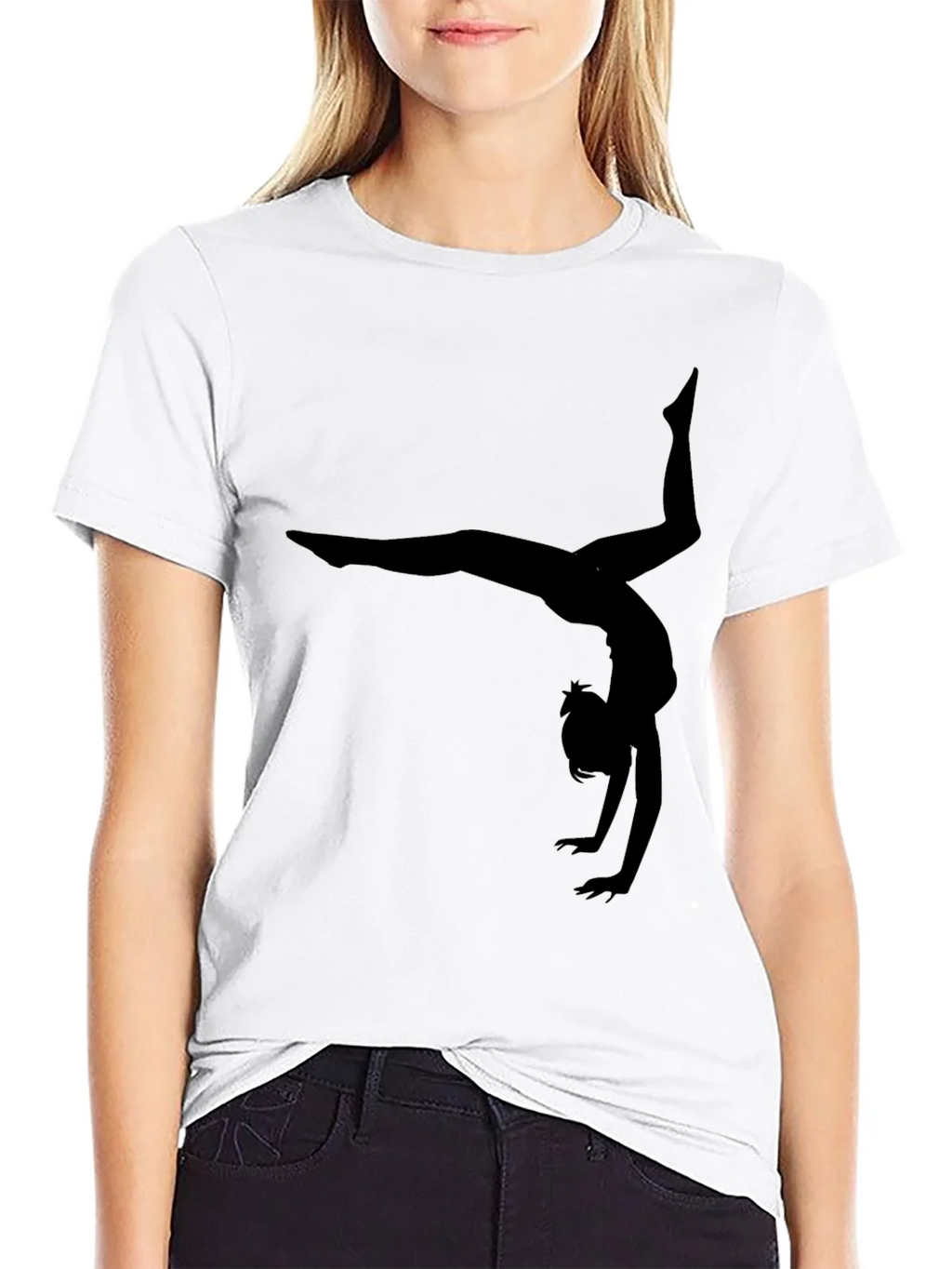 Gymnast Silhouette Black T-Shirt product image 8