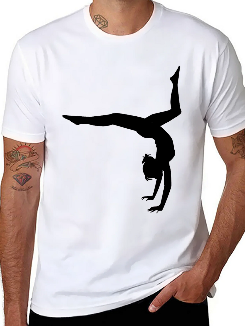 Gymnast Silhouette Black T-Shirt product image 7