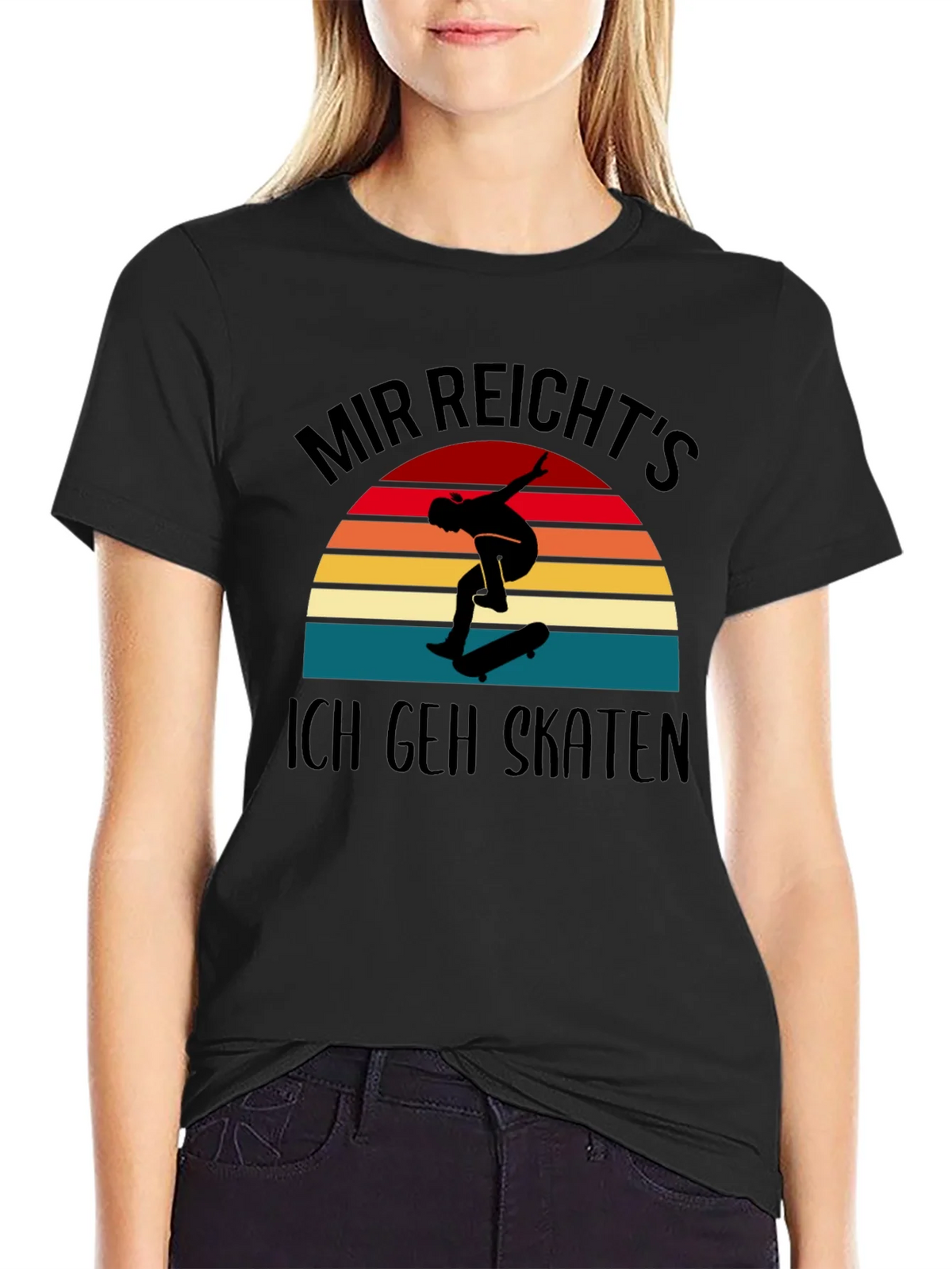 Mir Reichts Ich Geh Skaten Black T-Shirt product image 2