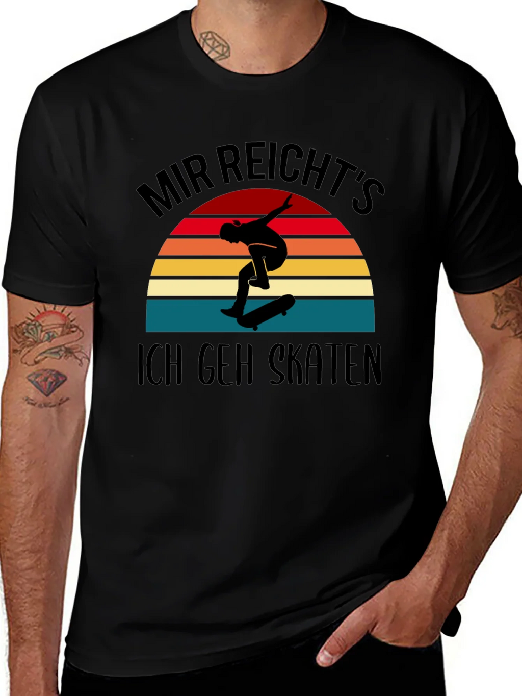 Mir Reichts Ich Geh Skaten Black T-Shirt product image 1