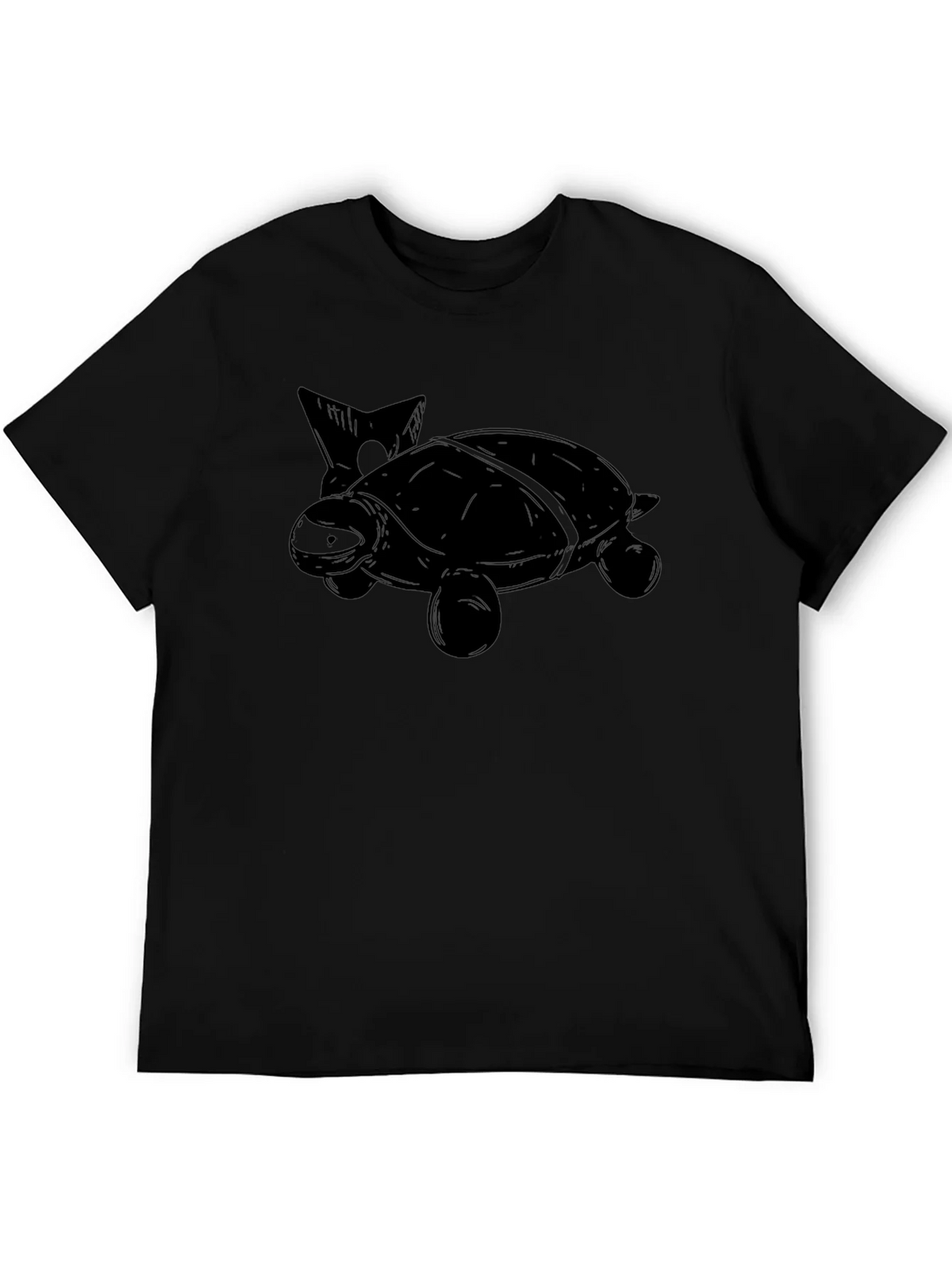 Turtle Graphic Print Mens Black T-Shirt product image 5