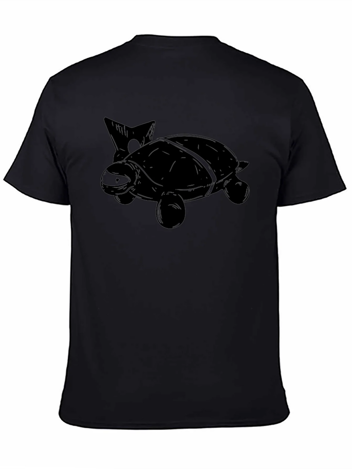 Turtle Graphic Print Mens Black T-Shirt product image 4