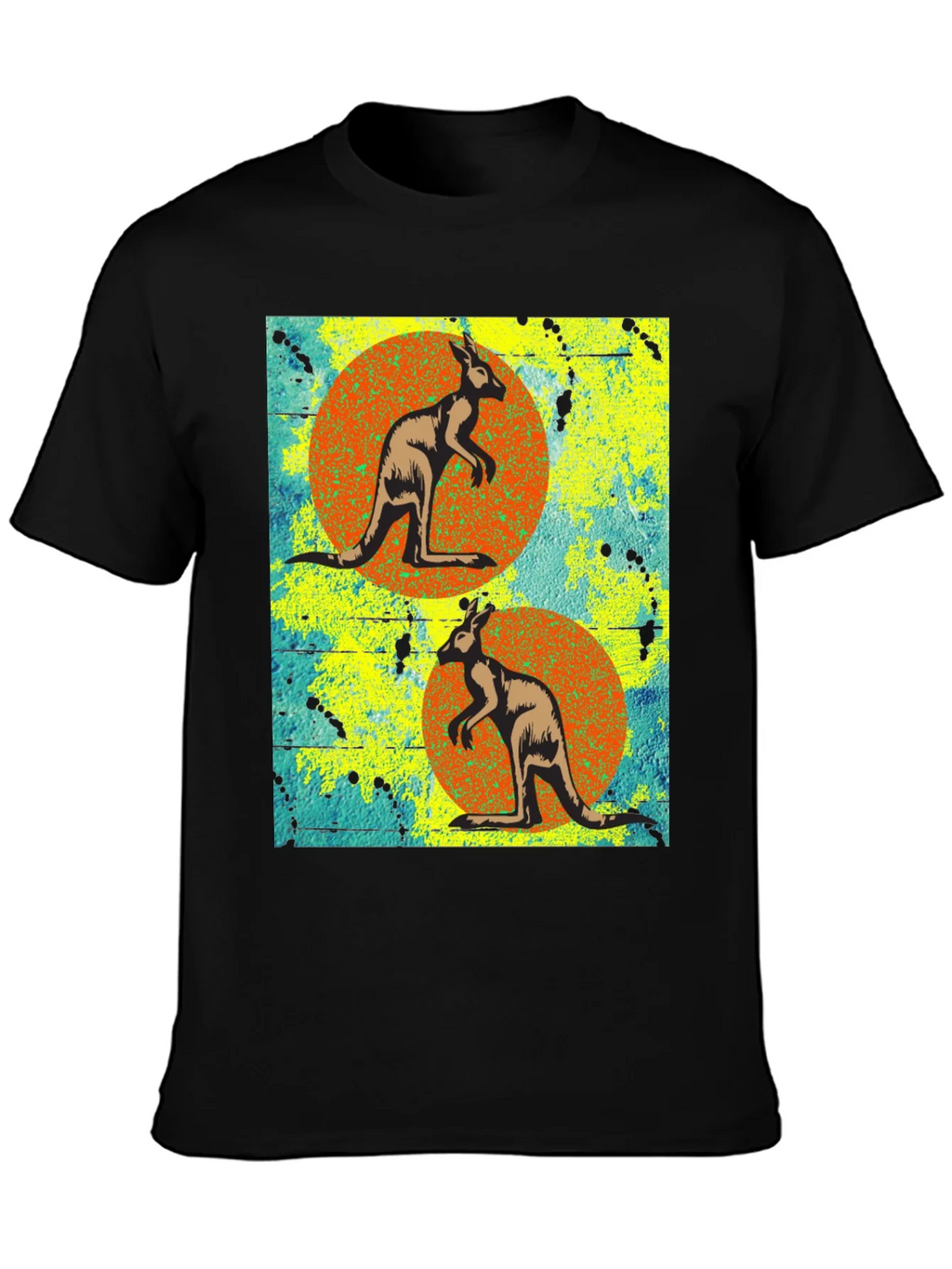 Kangaroo Graphic Print Black T-Shirt product image 3