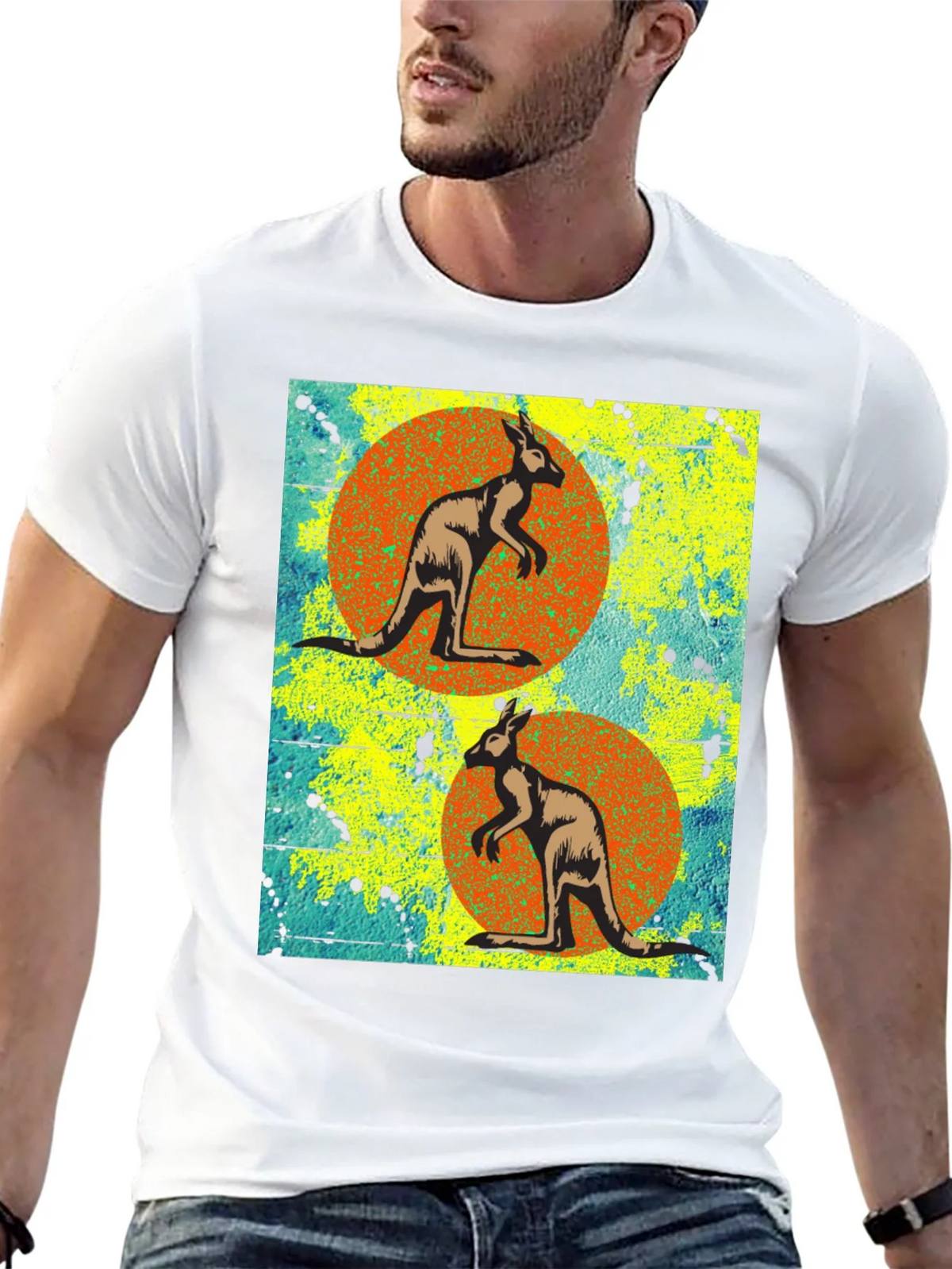 Kangaroo Graphic Print Black T-Shirt product image 12