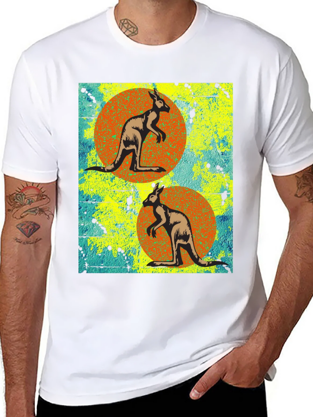 Kangaroo Graphic Print Black T-Shirt product image 7