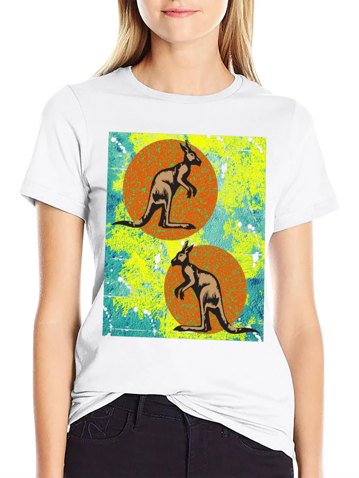 Kangaroo Graphic Print Black T-Shirt product image 8
