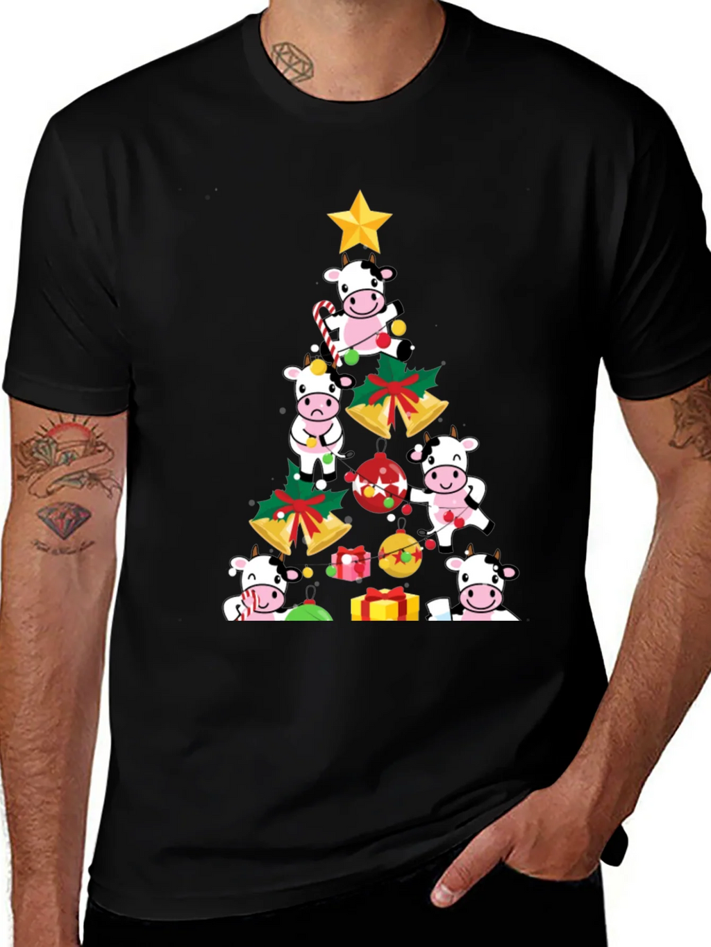Christmas Cow Tree Graphic Tee product image 1