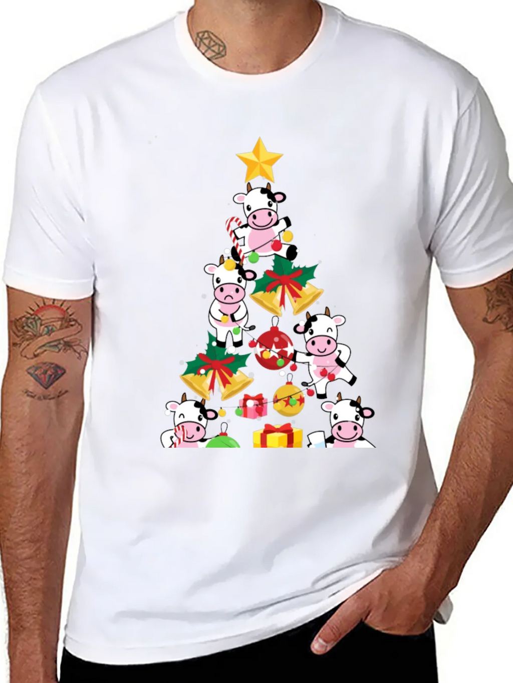 Christmas Cow Tree Graphic Tee product image 7