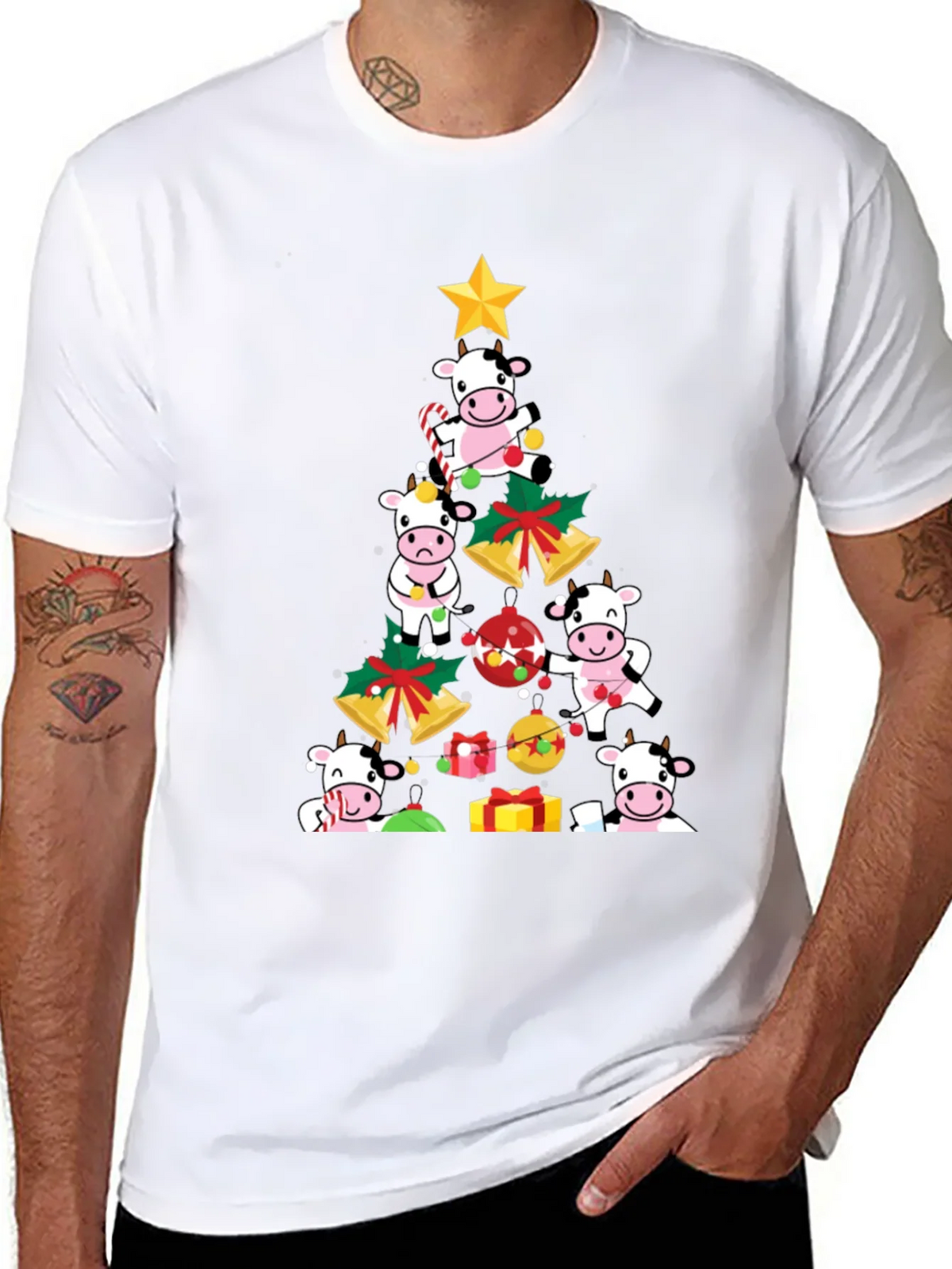Christmas Cow Tree Graphic Tee product image 7