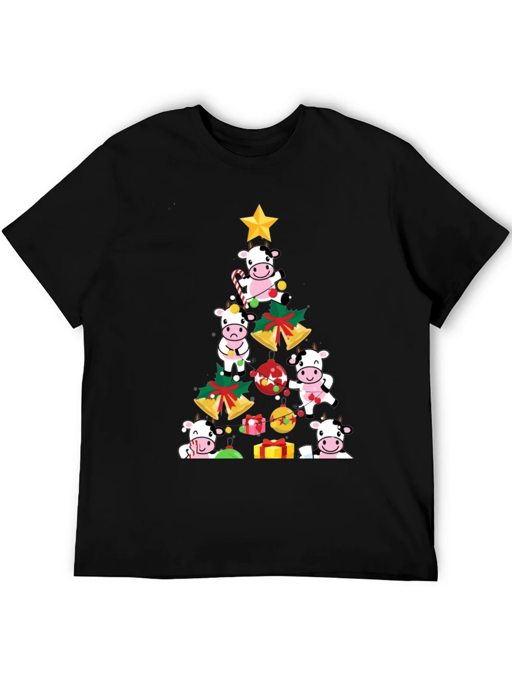 Christmas Cow Tree Graphic Tee product image 5