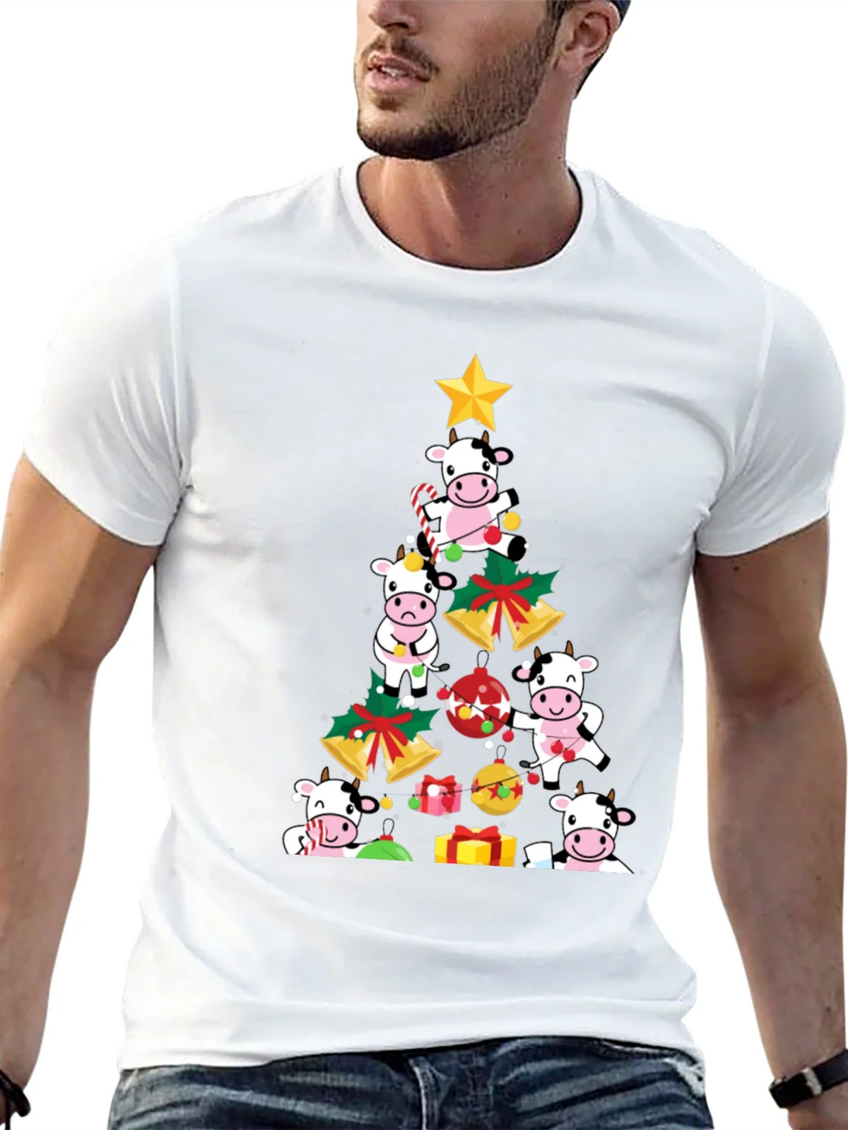 Christmas Cow Tree Graphic Tee product image 12