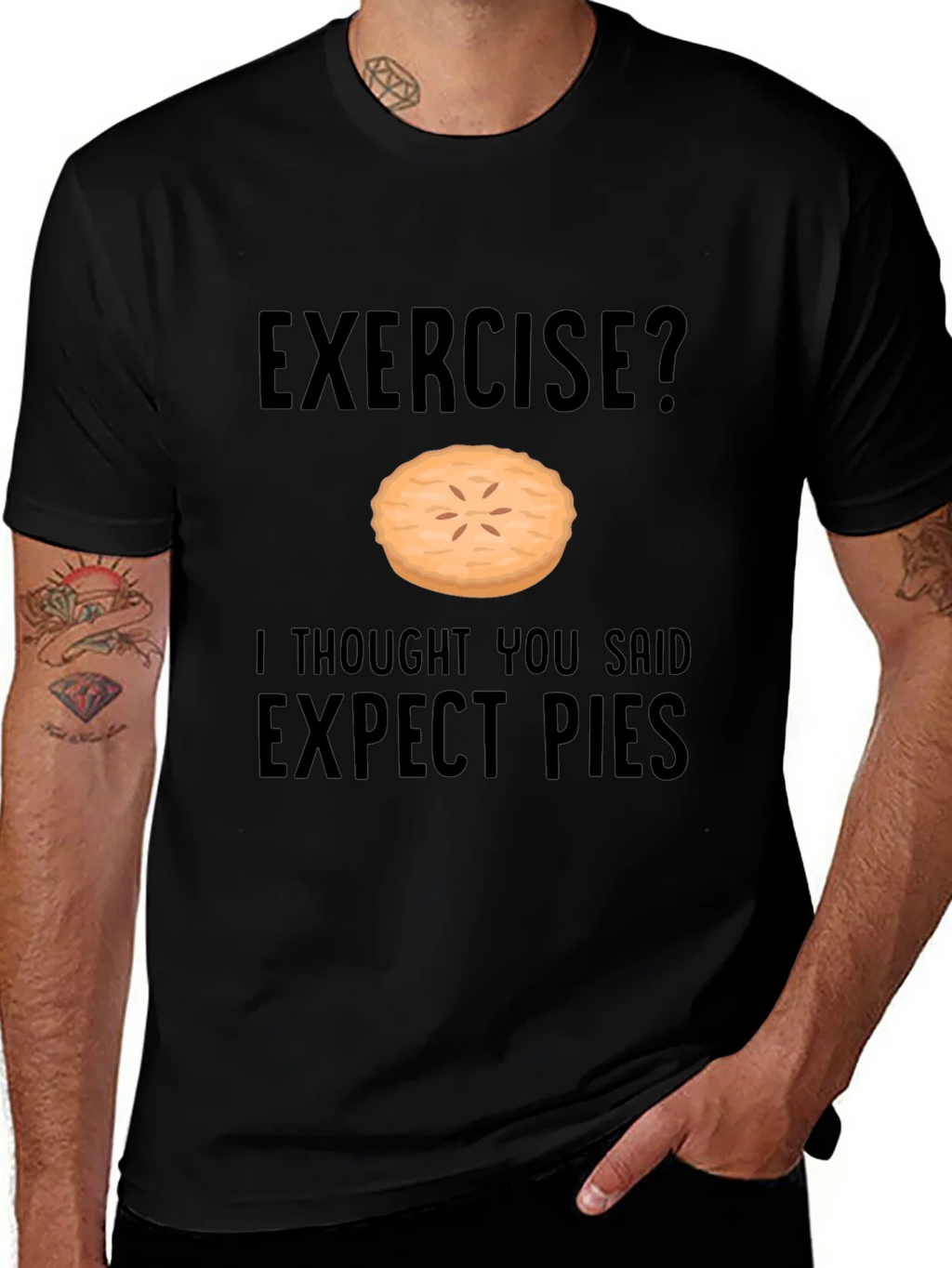 Funny Exercise Pie T-Shirt - Expect Pies Graphic Tee product image 1