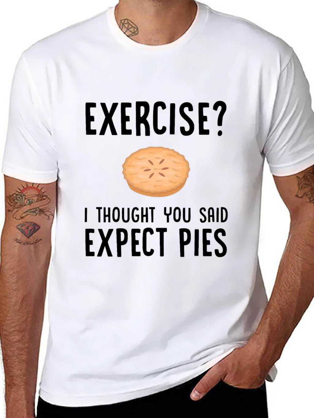Funny Exercise Pie T-Shirt - Expect Pies Graphic Tee product image 7