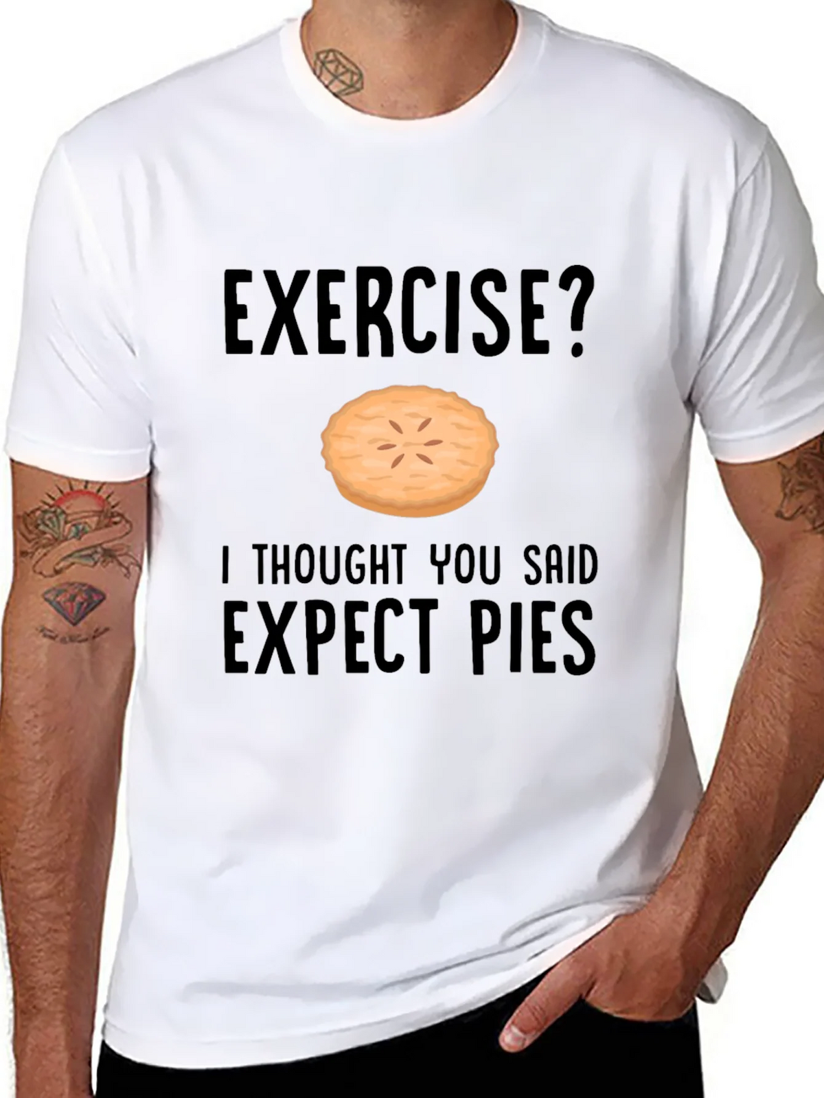 Funny Exercise Pie T-Shirt - Expect Pies Graphic Tee product image 7