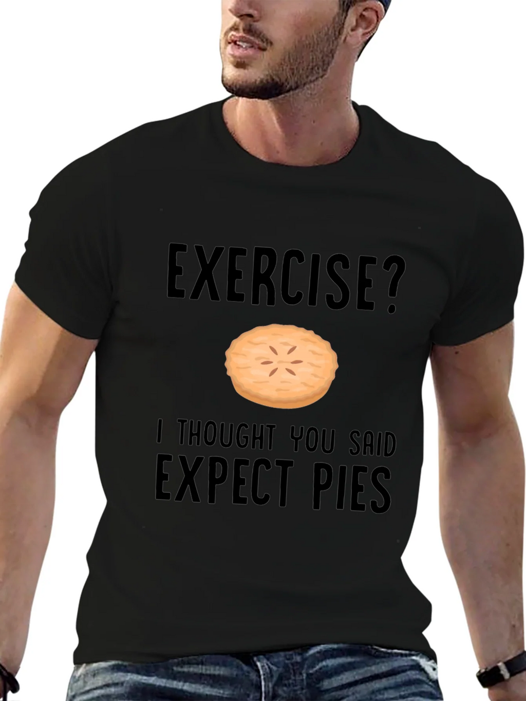 Funny Exercise Pie T-Shirt - Expect Pies Graphic Tee product image 6