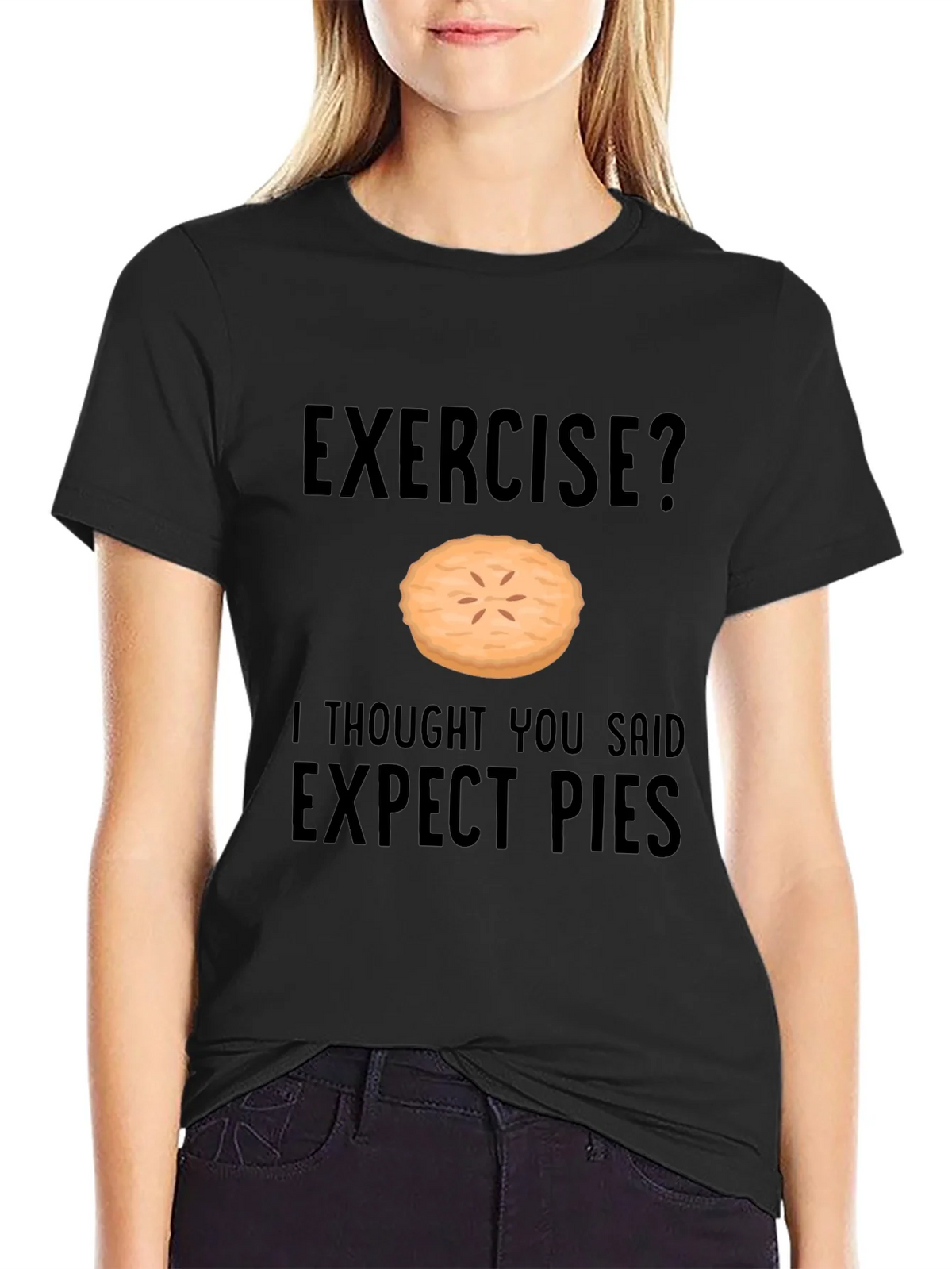 Funny Exercise Pie T-Shirt - Expect Pies Graphic Tee product image 2