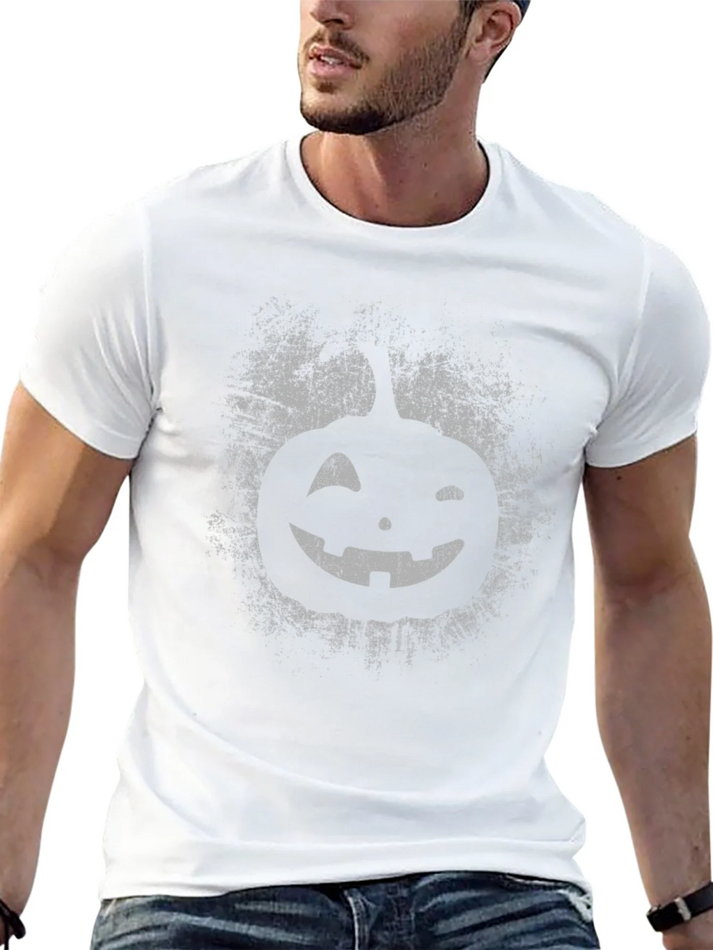 Halloween Pumpkin Graphic Tee - Distressed Print product image 11