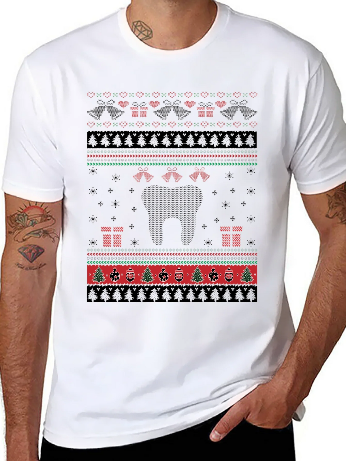 Ugly Christmas Sweater Style T-Shirt product image 7