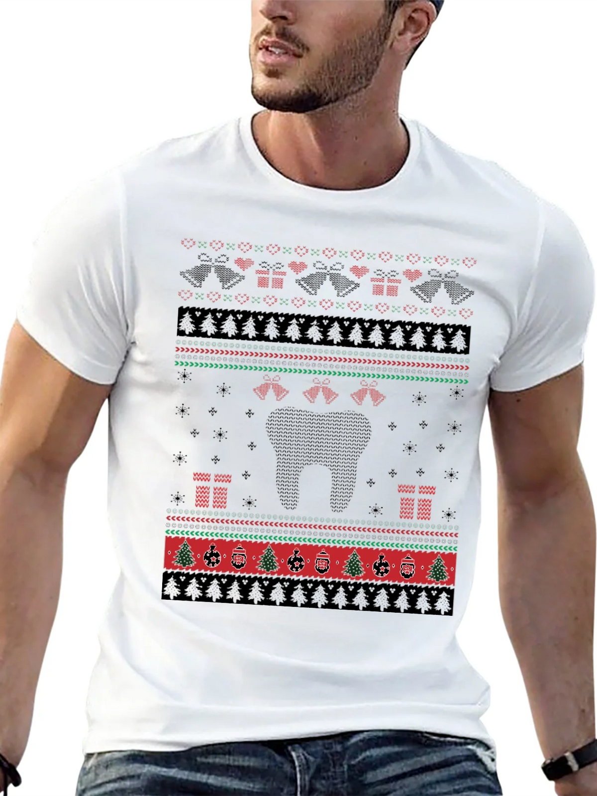 Ugly Christmas Sweater Style T-Shirt product image 12
