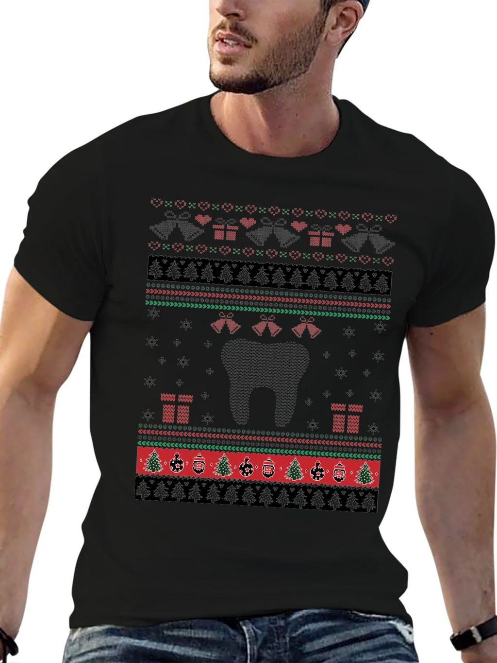 Ugly Christmas Sweater Style T-Shirt product image 6
