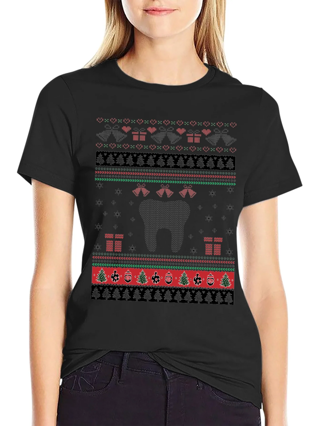 Ugly Christmas Sweater Style T-Shirt product image 2