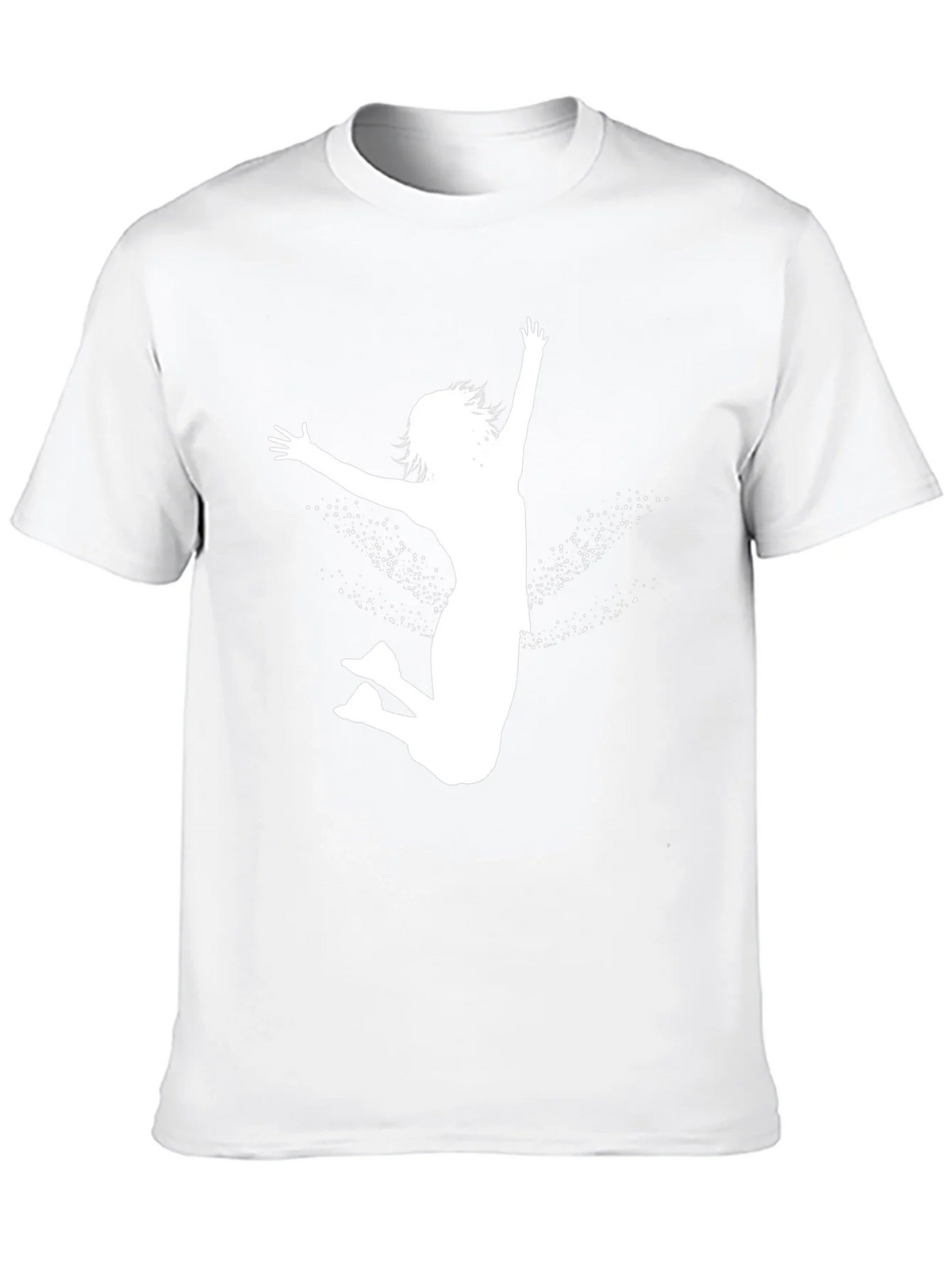 Black Tee with White Jumping Girl Graphic product image 6
