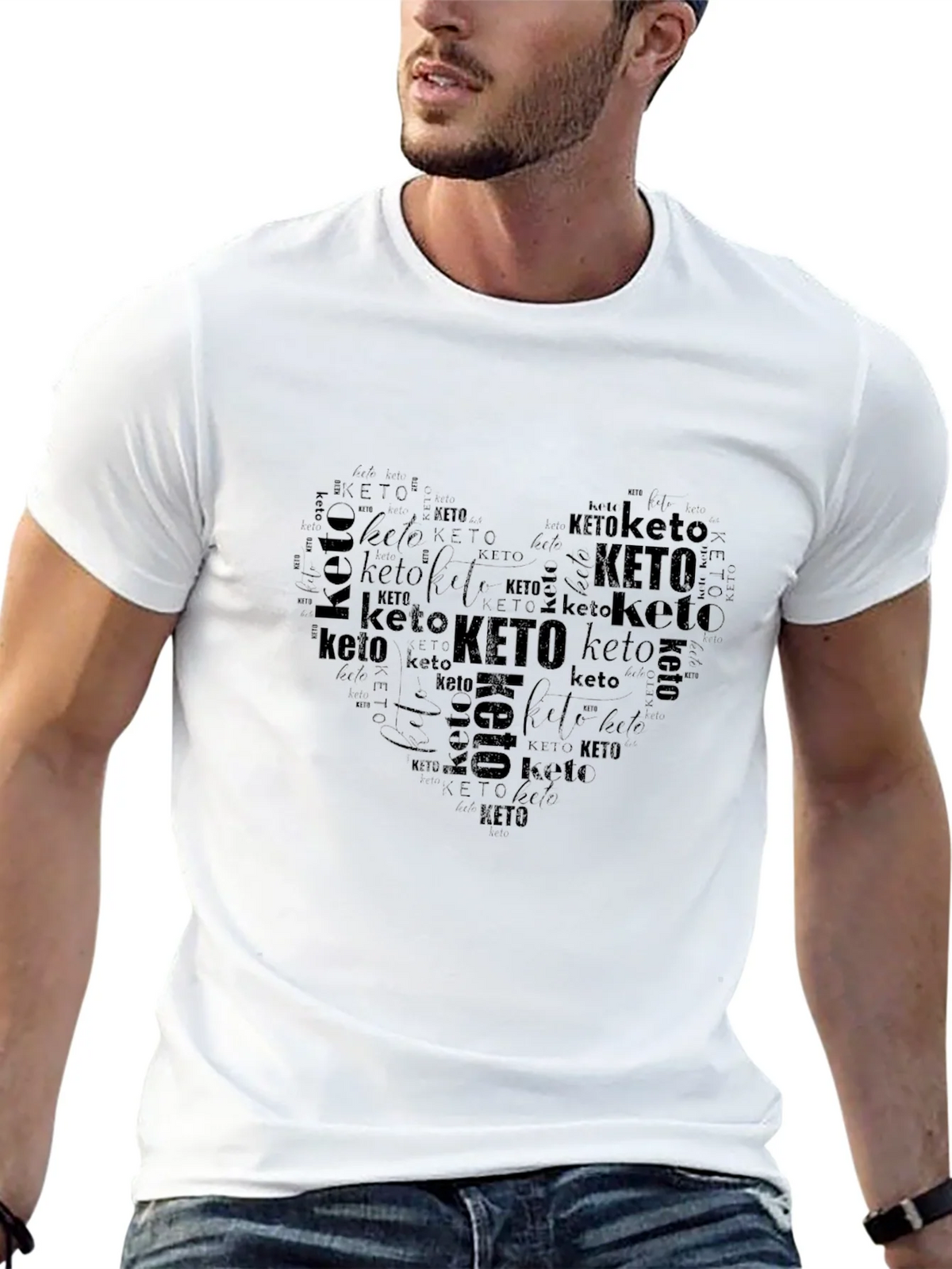 Keto Heart Word Art Graphic T-Shirt product image 12