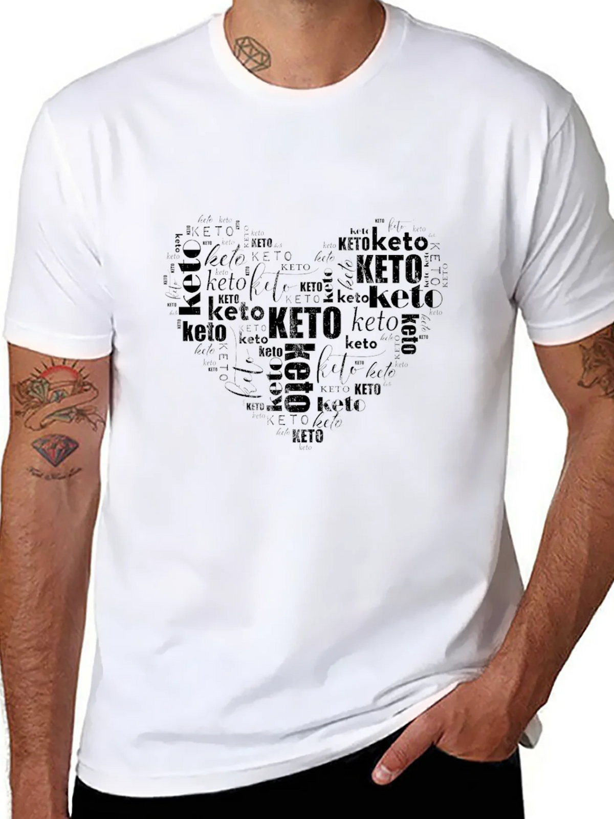 Keto Heart Word Art Graphic T-Shirt product image 7