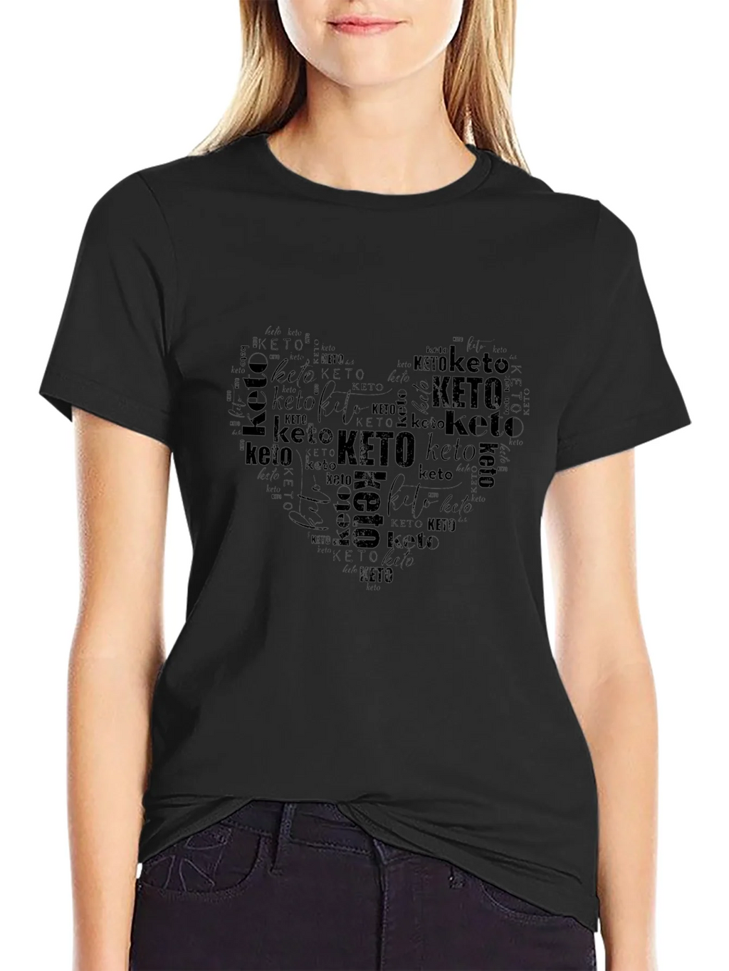 Keto Heart Word Art Graphic T-Shirt product image 2
