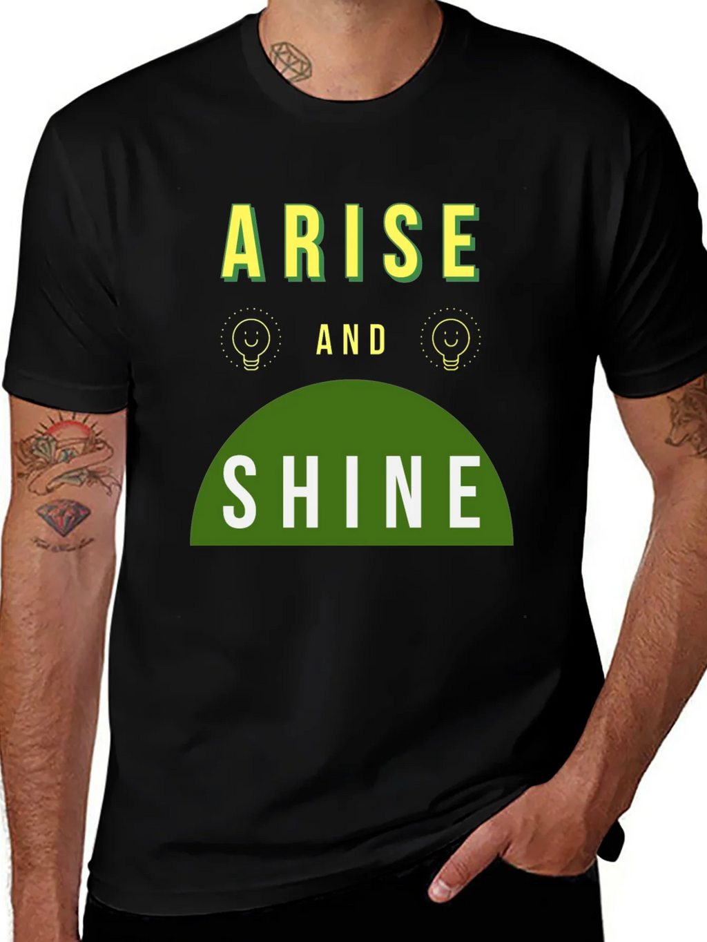 Arise and Shine Graphic Tee - Black Cotton Blend product image 1