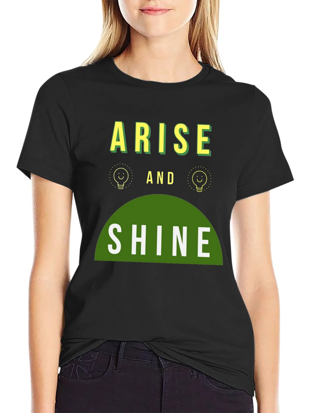 Arise and Shine Graphic Tee - Black Cotton Blend product image 2