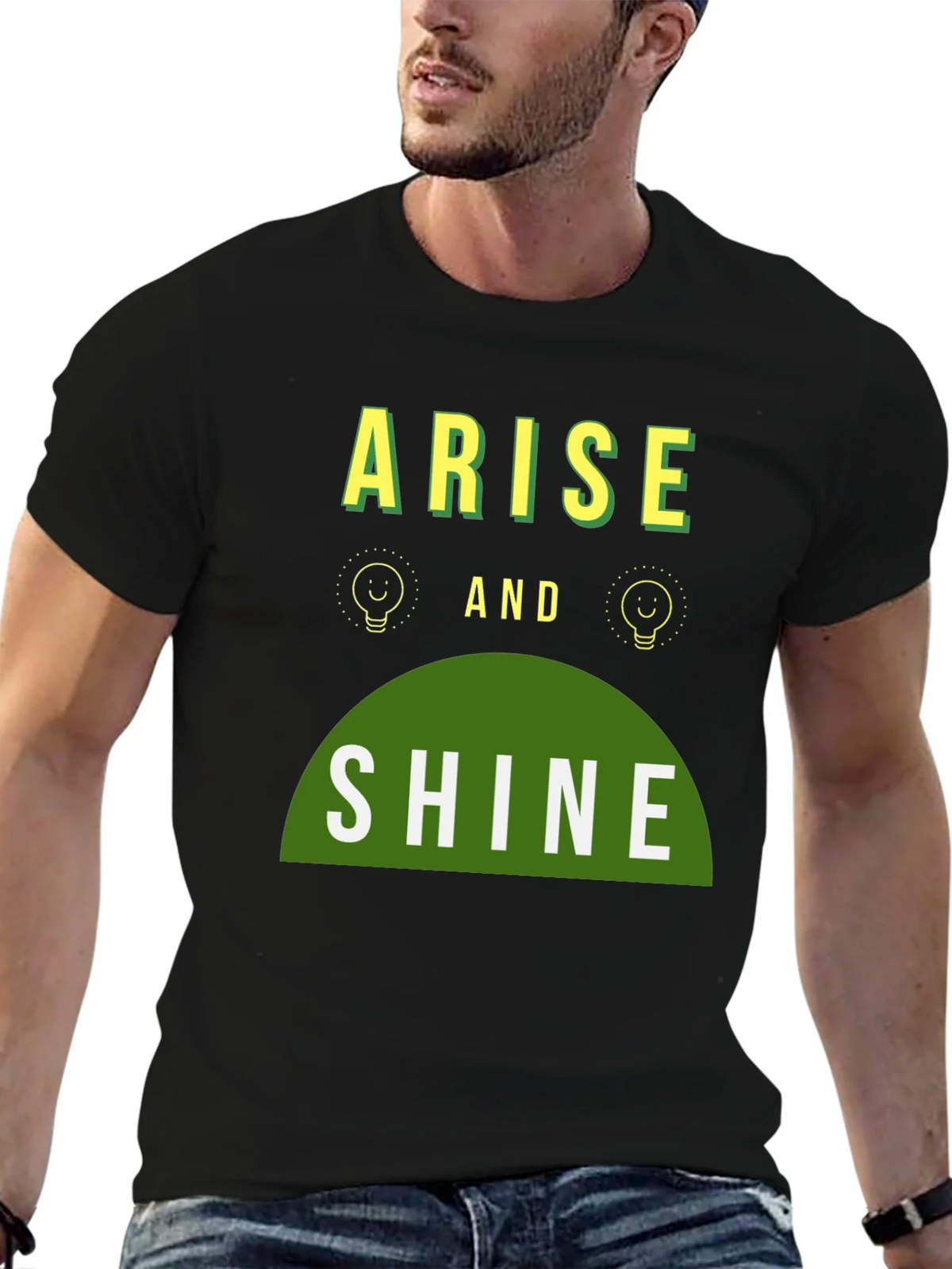 Arise and Shine Graphic Tee - Black Cotton Blend product image 6