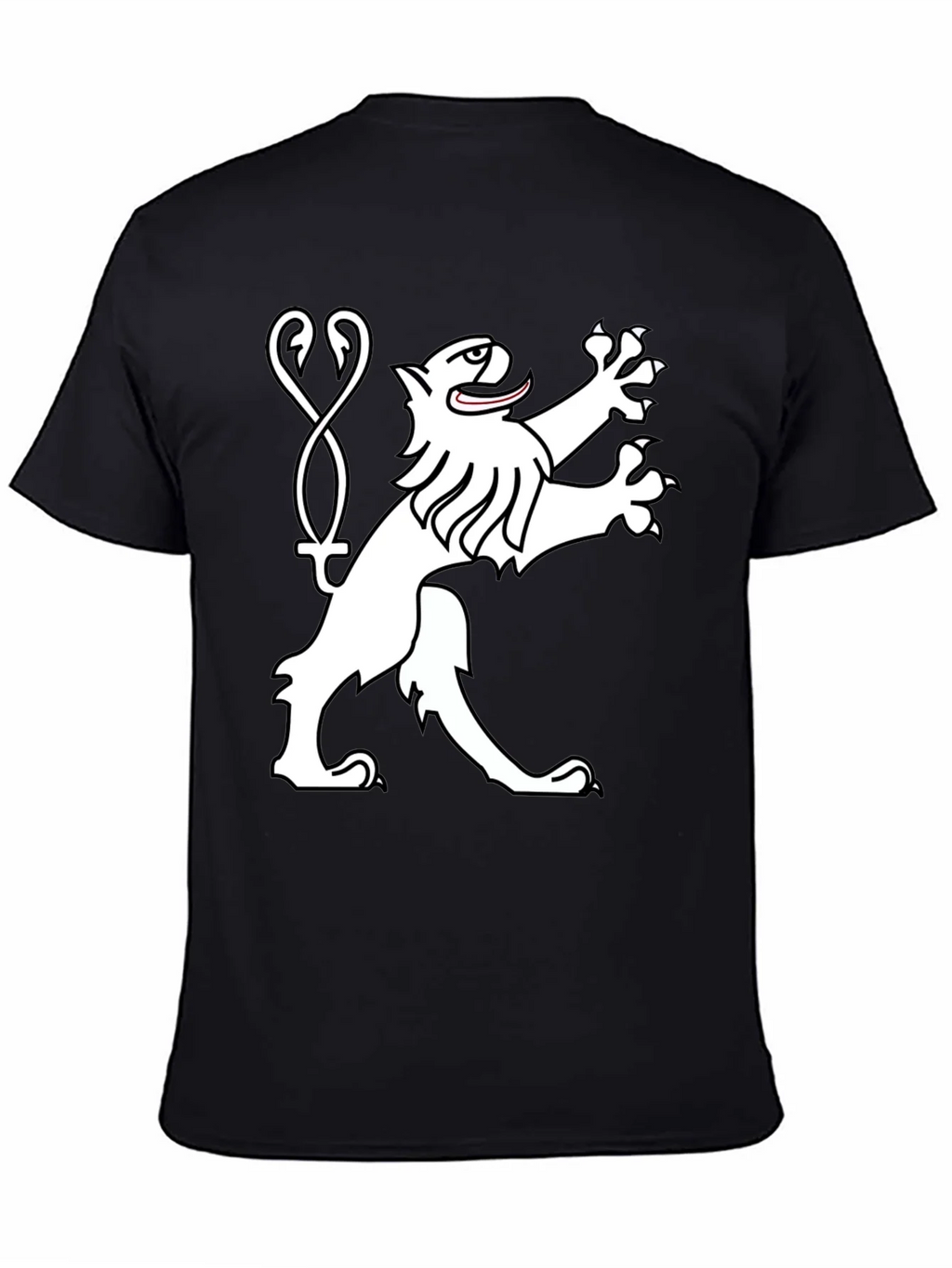 Black Tee Shirt with Heraldic Lion Graphic product image 4