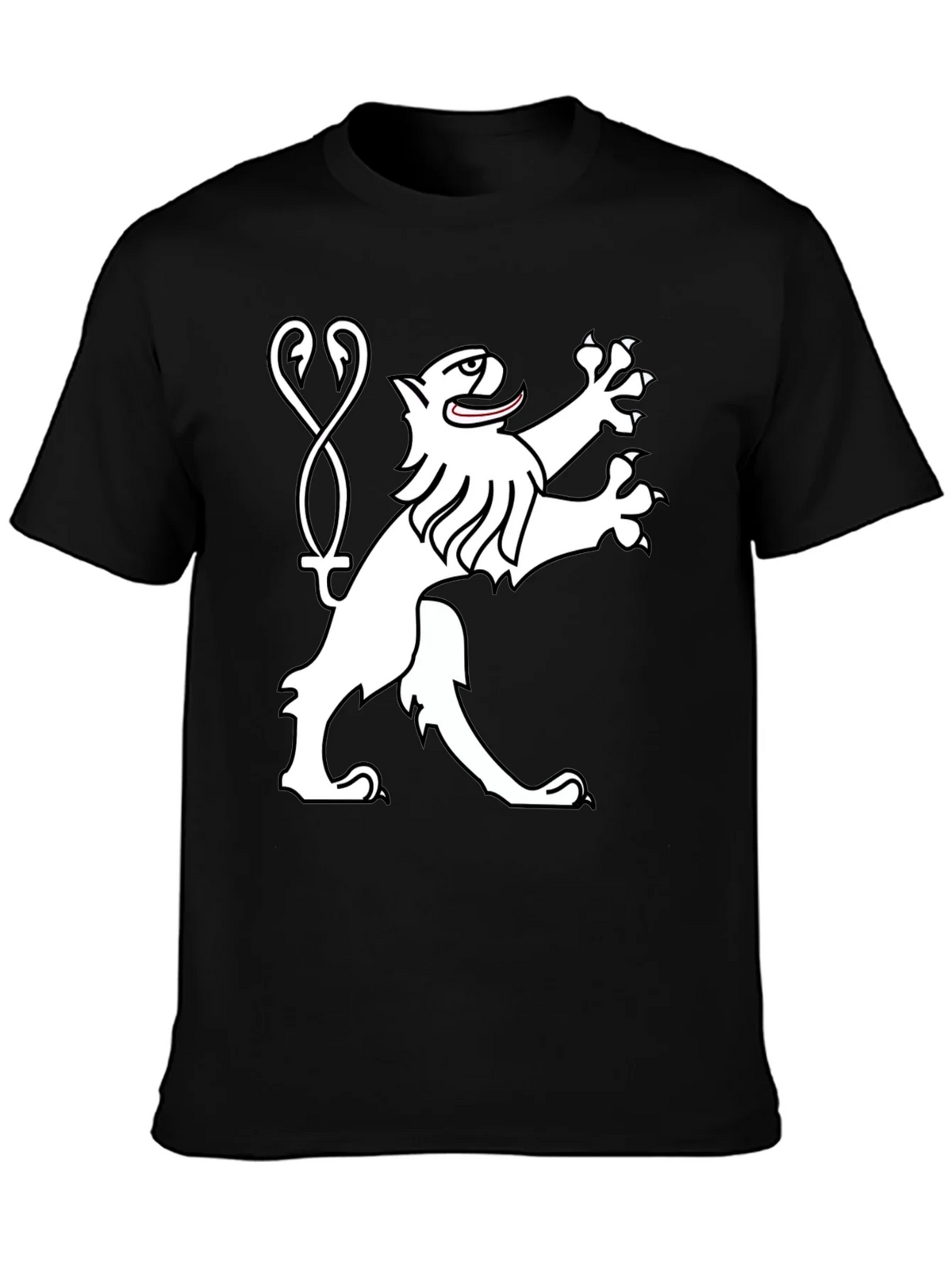 Black Tee Shirt with Heraldic Lion Graphic product image 3