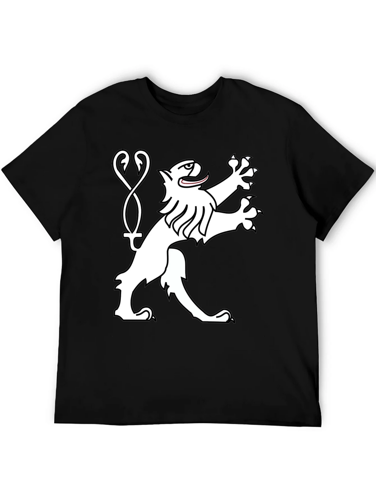 Black Tee Shirt with Heraldic Lion Graphic product image 5