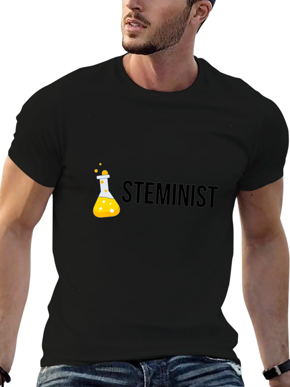 STEMinist Black T-Shirt - Science & Equality product image 6