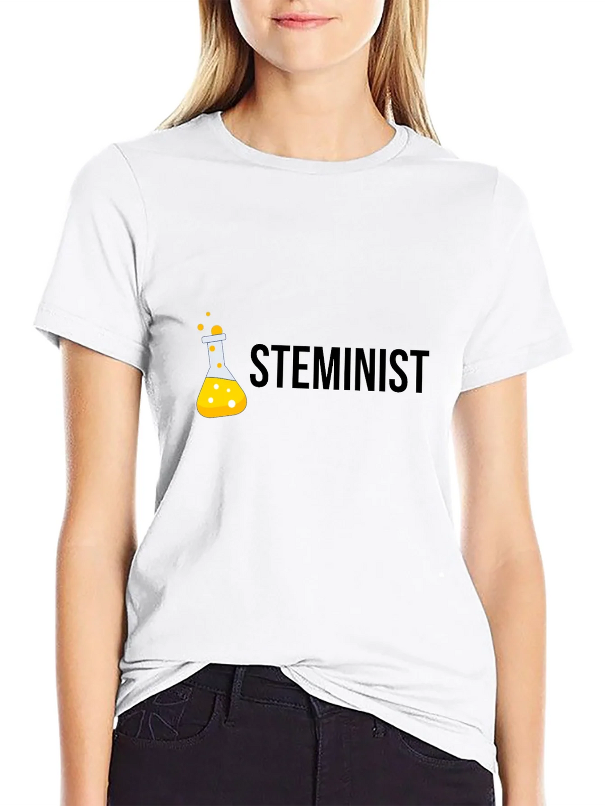 STEMinist Black T-Shirt - Science & Equality product image 7