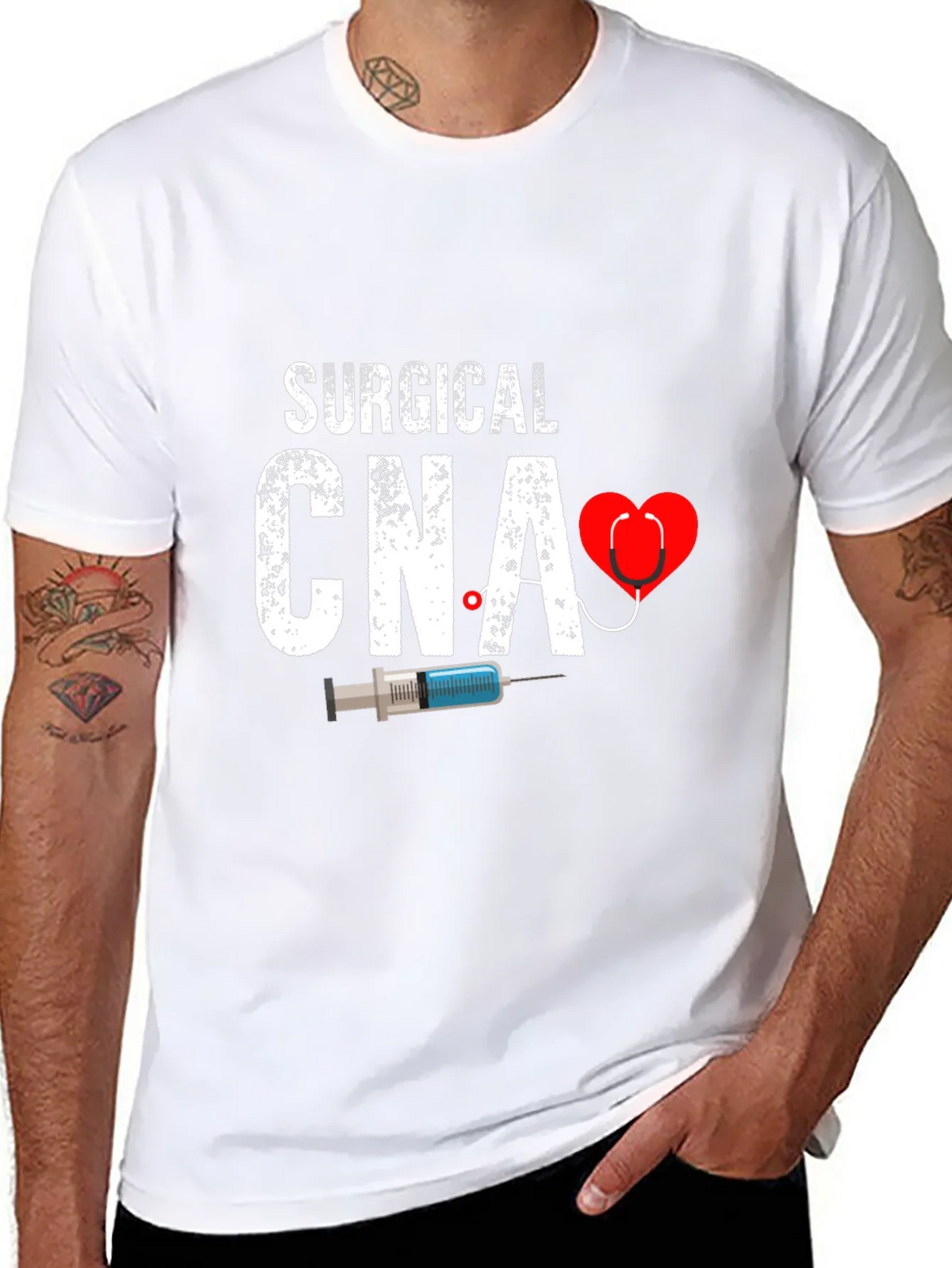 Surgical CNA Graphic T-Shirt - Heart & Syringe Design product image 7