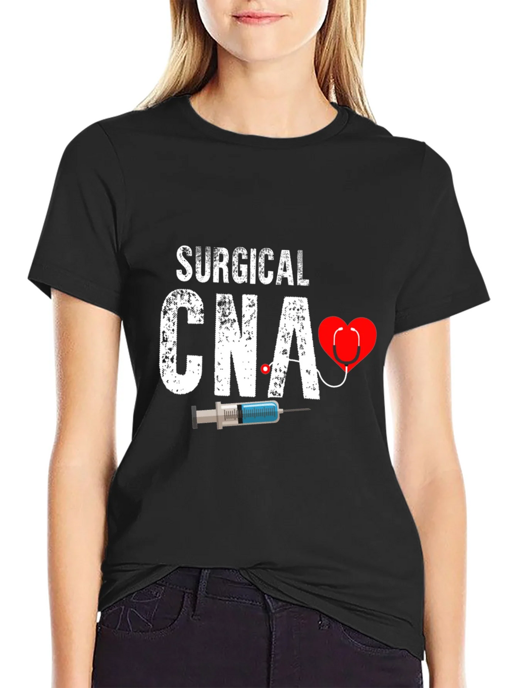 Surgical CNA Graphic T-Shirt - Heart & Syringe Design product image 2