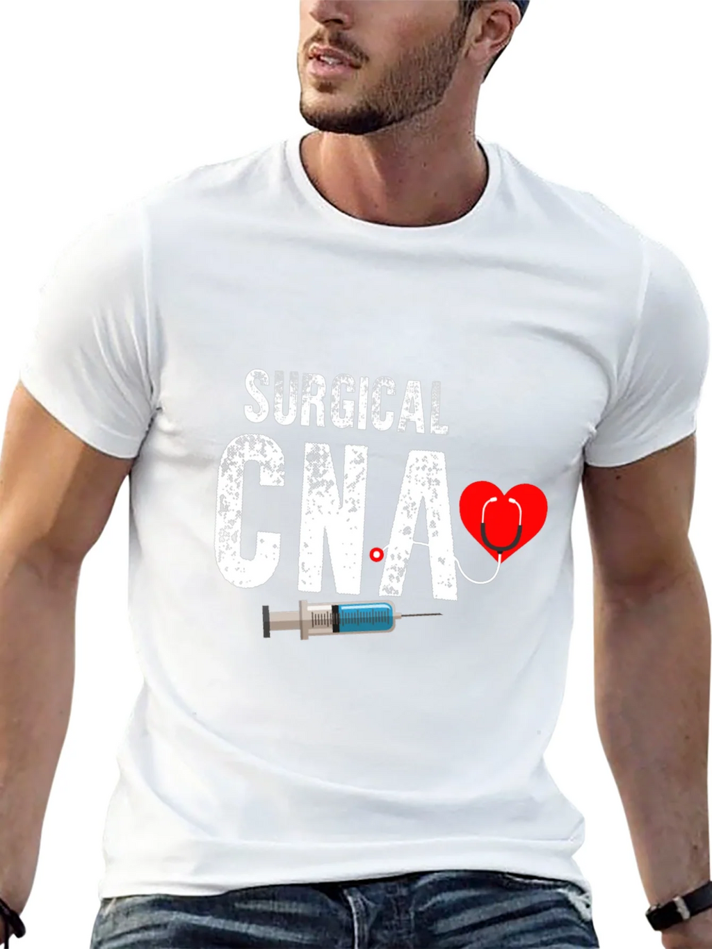 Surgical CNA Graphic T-Shirt - Heart & Syringe Design product image 12