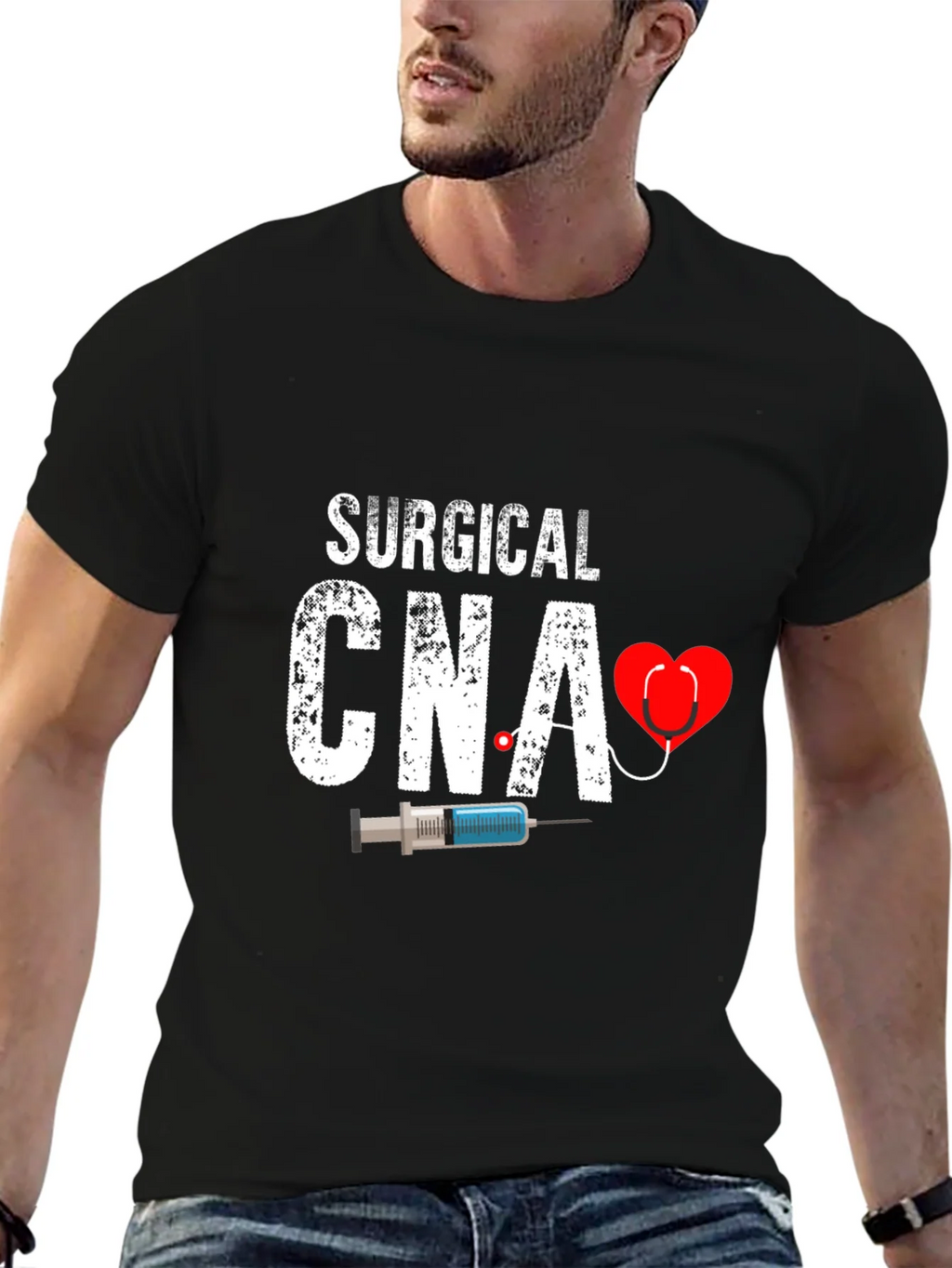 Surgical CNA Graphic T-Shirt - Heart & Syringe Design product image 6