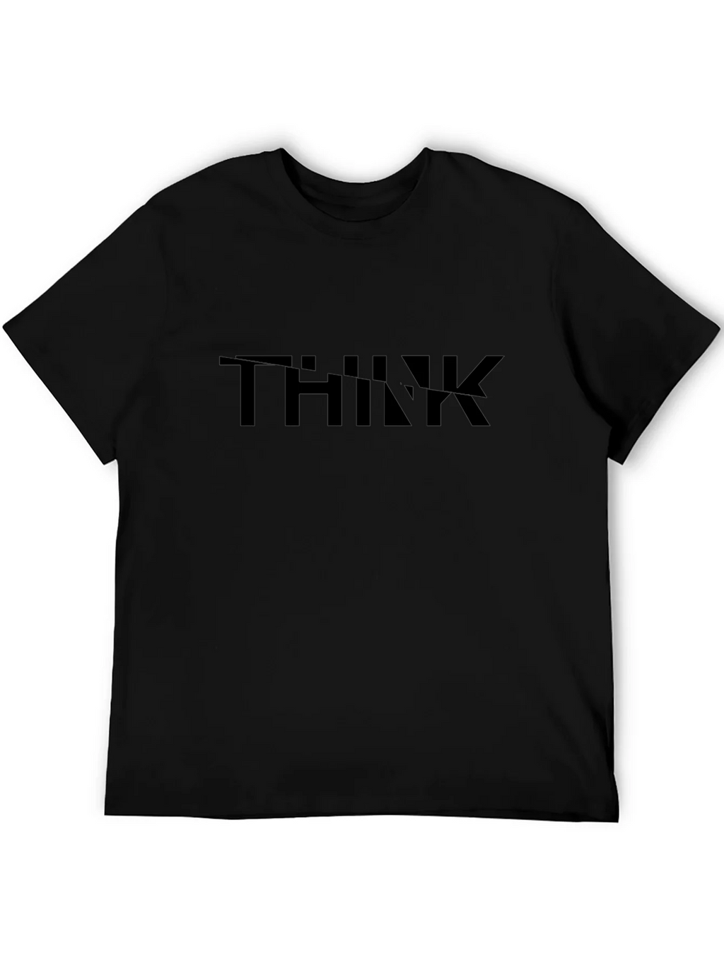Black THINK Graphic T-Shirt Casual Wear product image 5