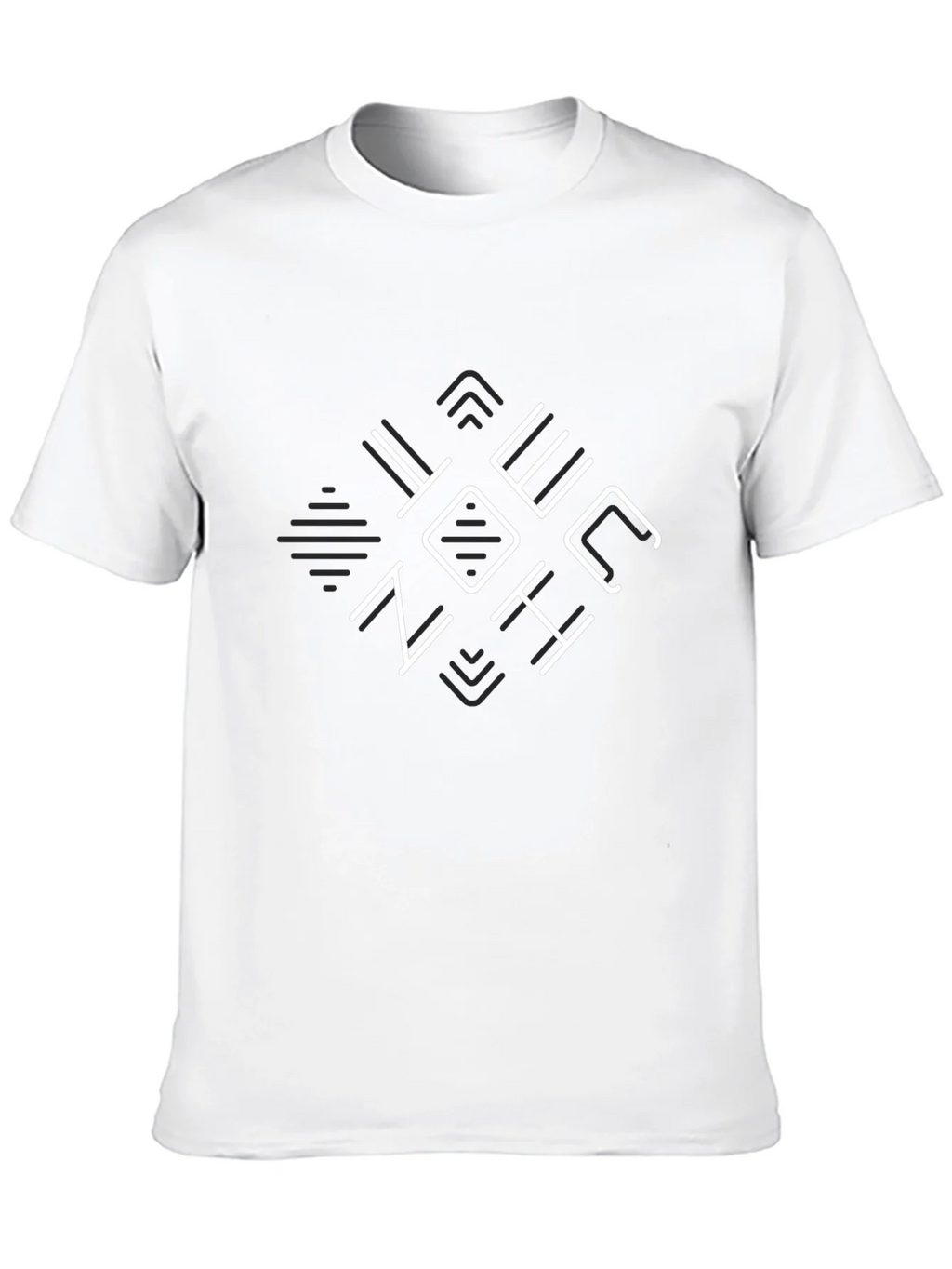 Mens Black Graphic T-Shirt - Geometric Design product image 9