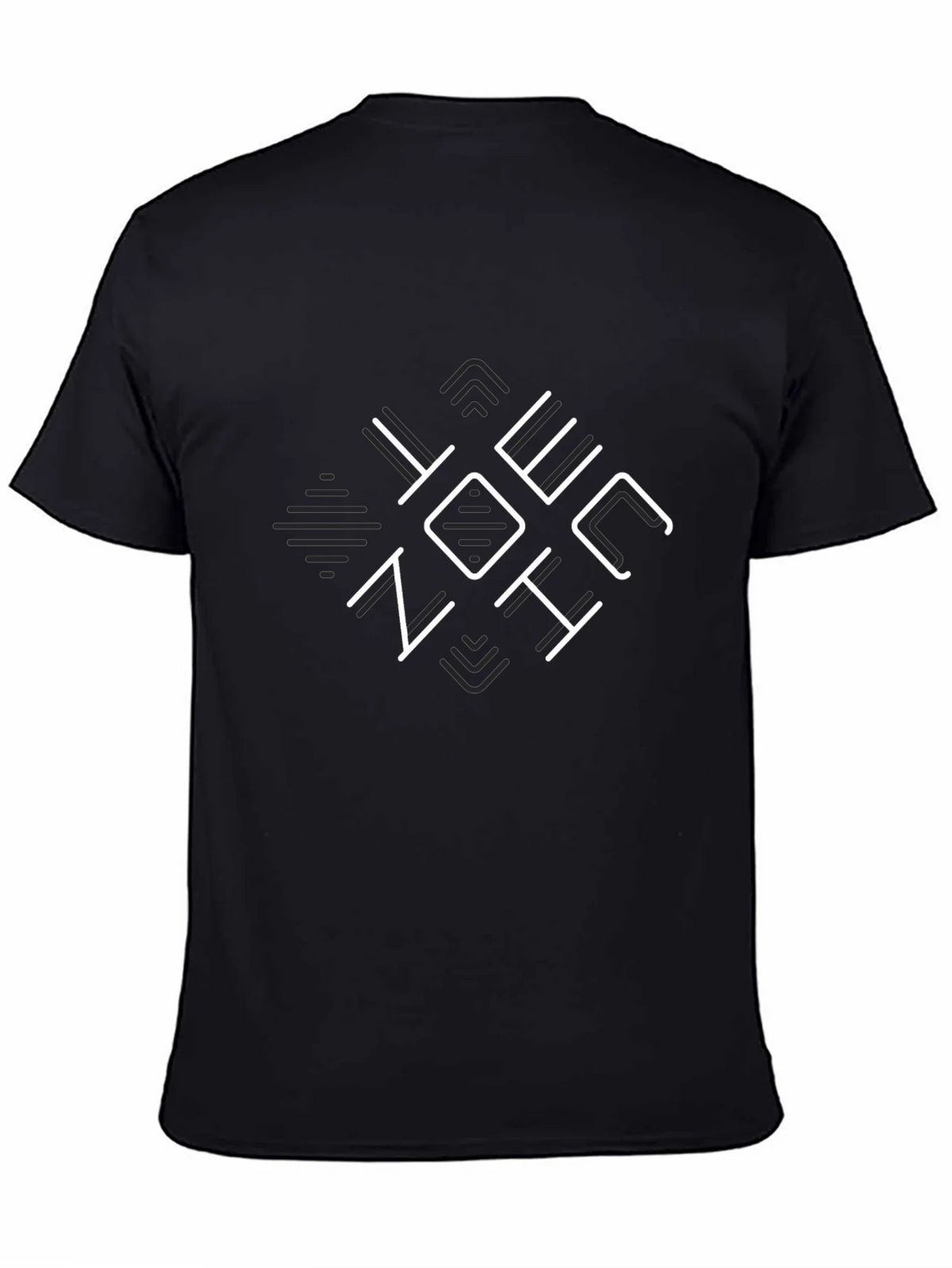 Mens Black Graphic T-Shirt - Geometric Design product image 4