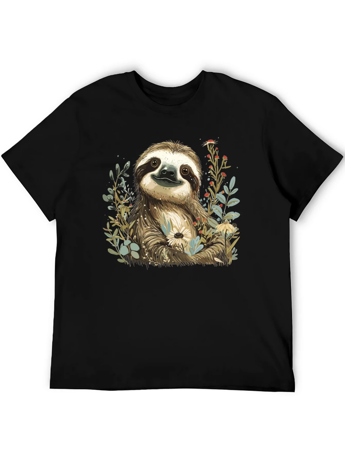 Sloth & Floral Print T-Shirt - Relaxed Fit product image 3