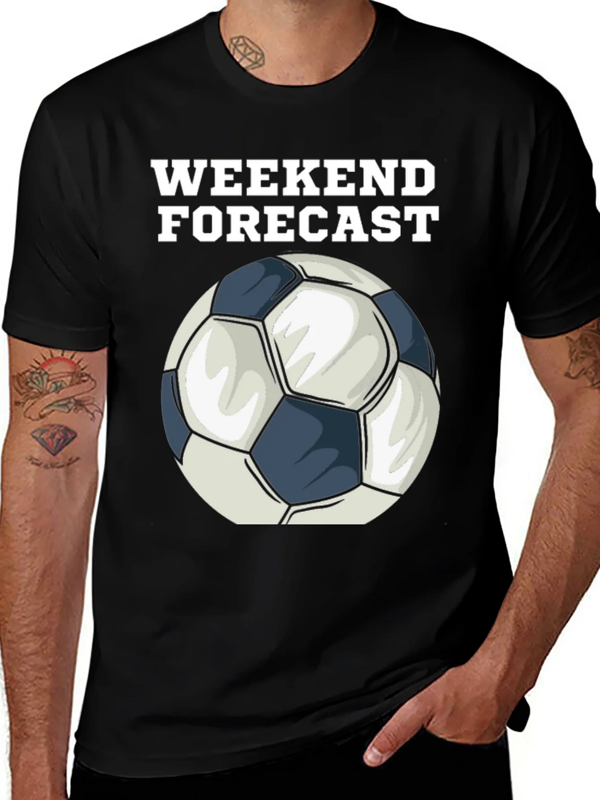 Weekend Forecast Soccer Ball Graphic T-Shirt product image 1
