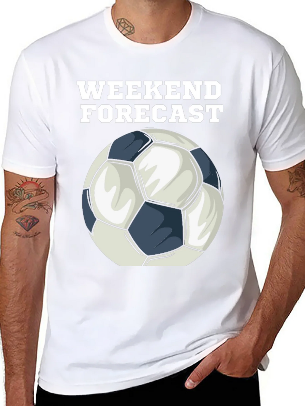 Weekend Forecast Soccer Ball Graphic T-Shirt product image 7