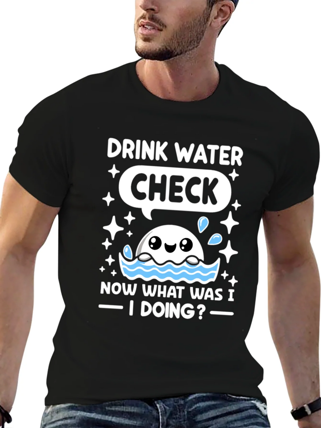 Drink Water Check T-Shirt product image 6