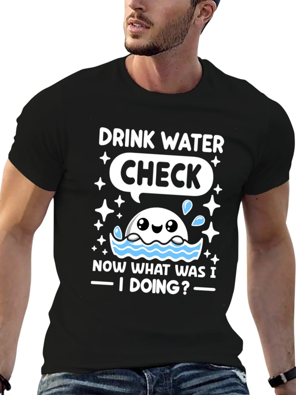 Drink Water Check T-Shirt product image 6