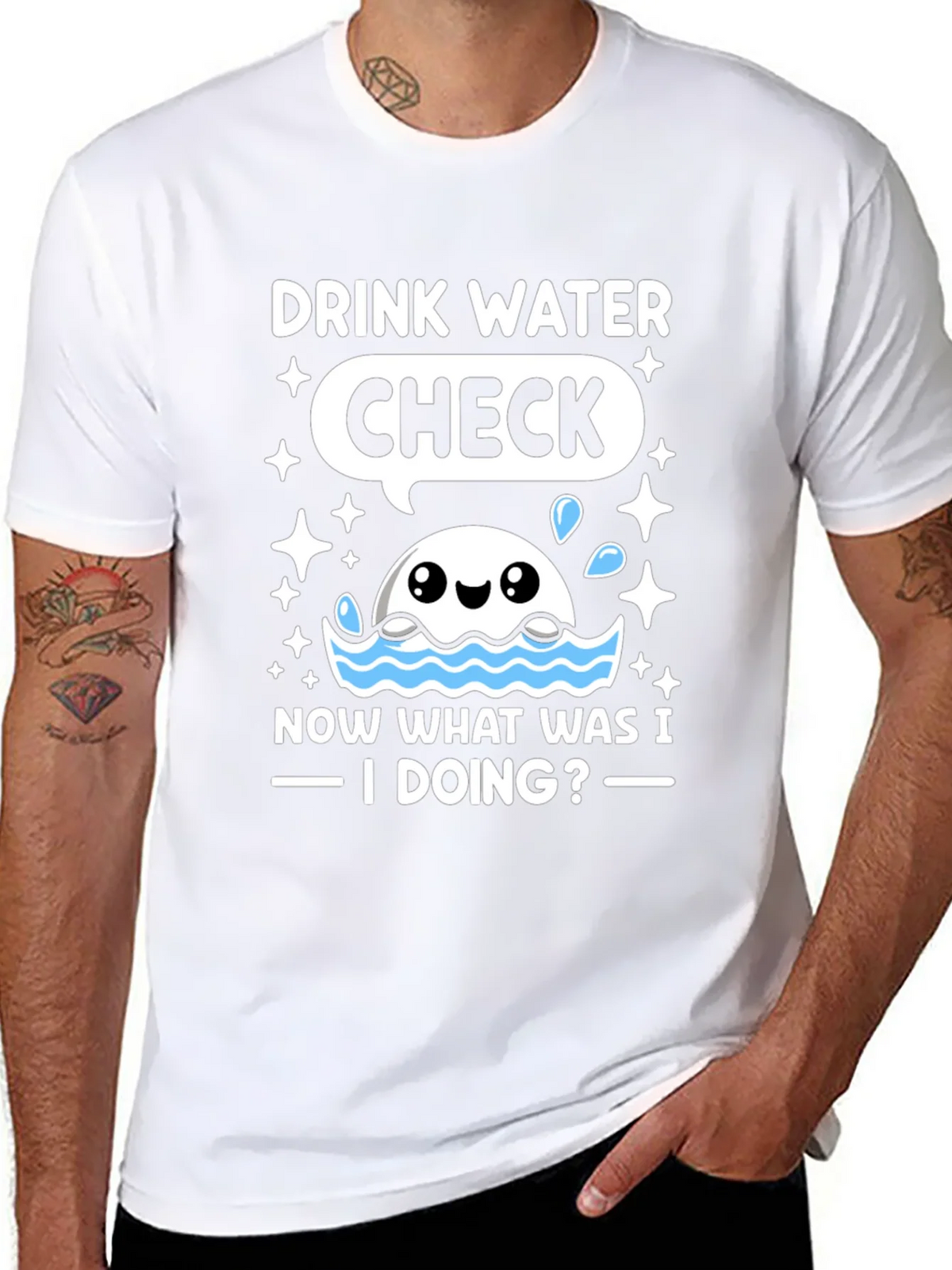 Drink Water Check T-Shirt product image 7